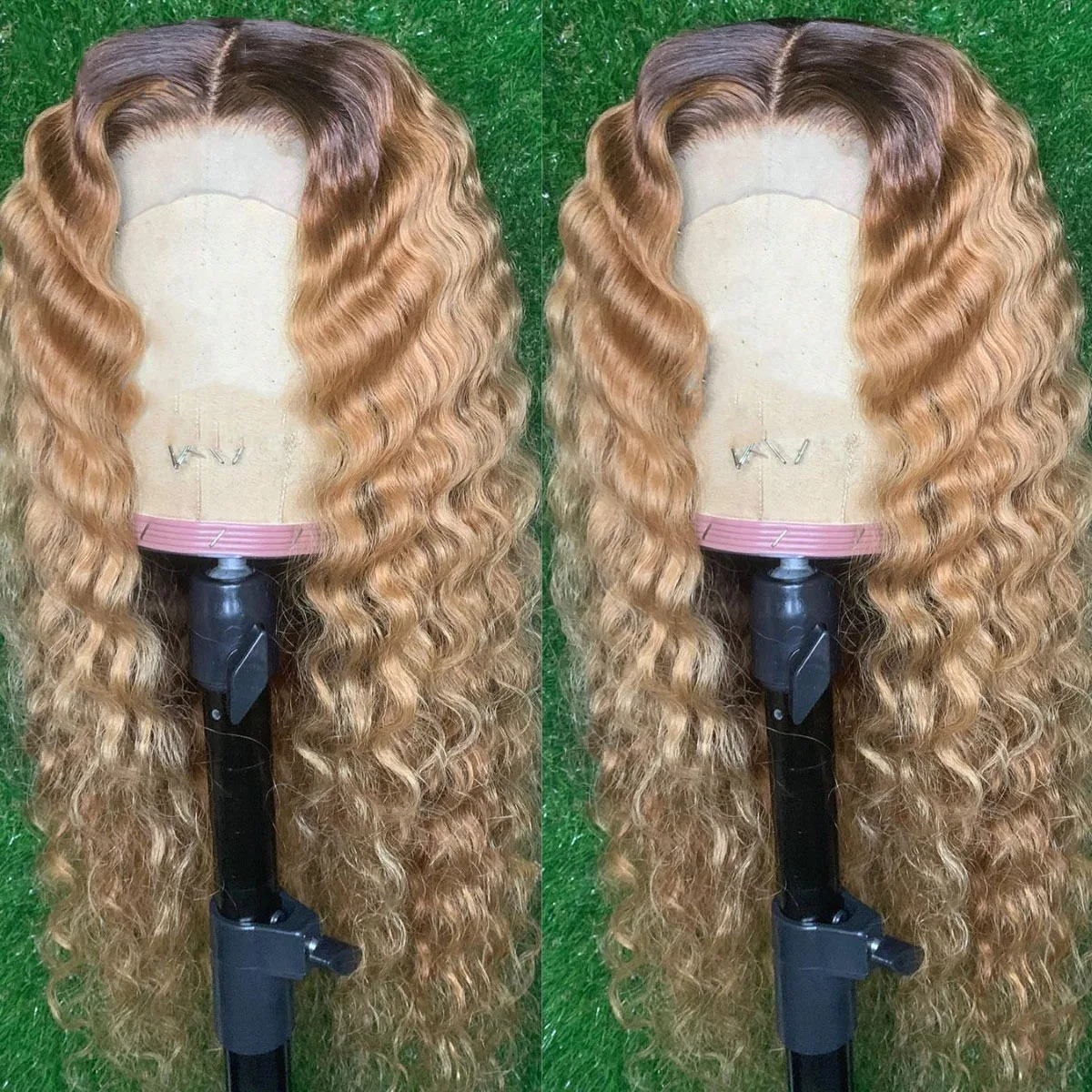 

Ombre Blonde Long Water Wave Lace Frontal Wig Brazilian Human Hair Glueless Wigs Pre Plucked For Black Women 13x4 Lace Wigs