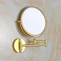 Mirror Beauty Wall Mounted Pasteable Double Sided Triple Magnifying Foldable Telescopic Bathroom Make-up Mirro