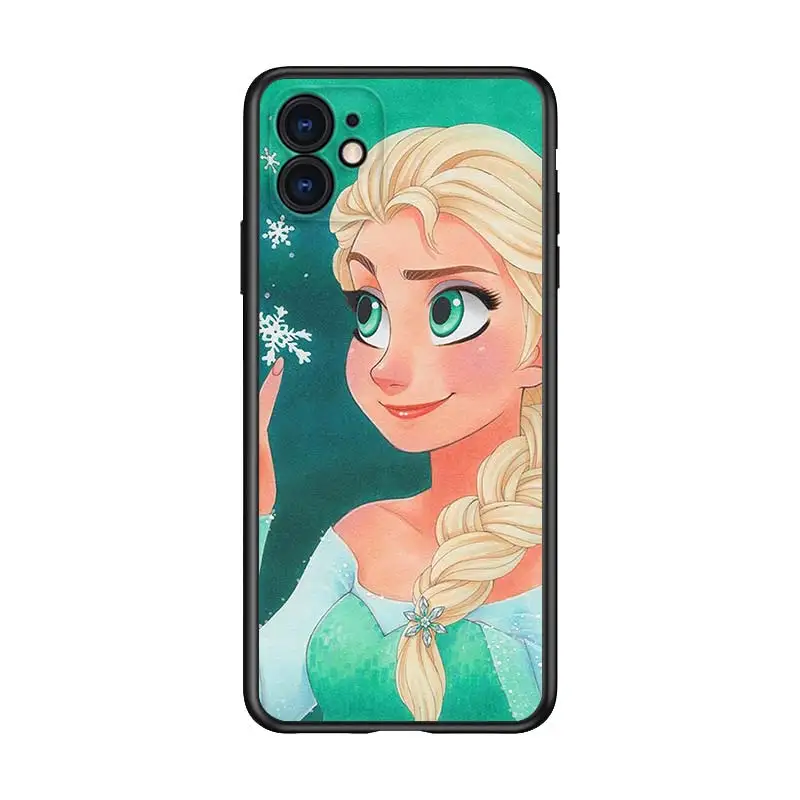 

Beautiful disney princess for Apple iPhone 12 Pro Max Mini 11 Pro XS Max X XR 6S 6 7 8 Plus 5S SE2020 Soft Black Phone Case