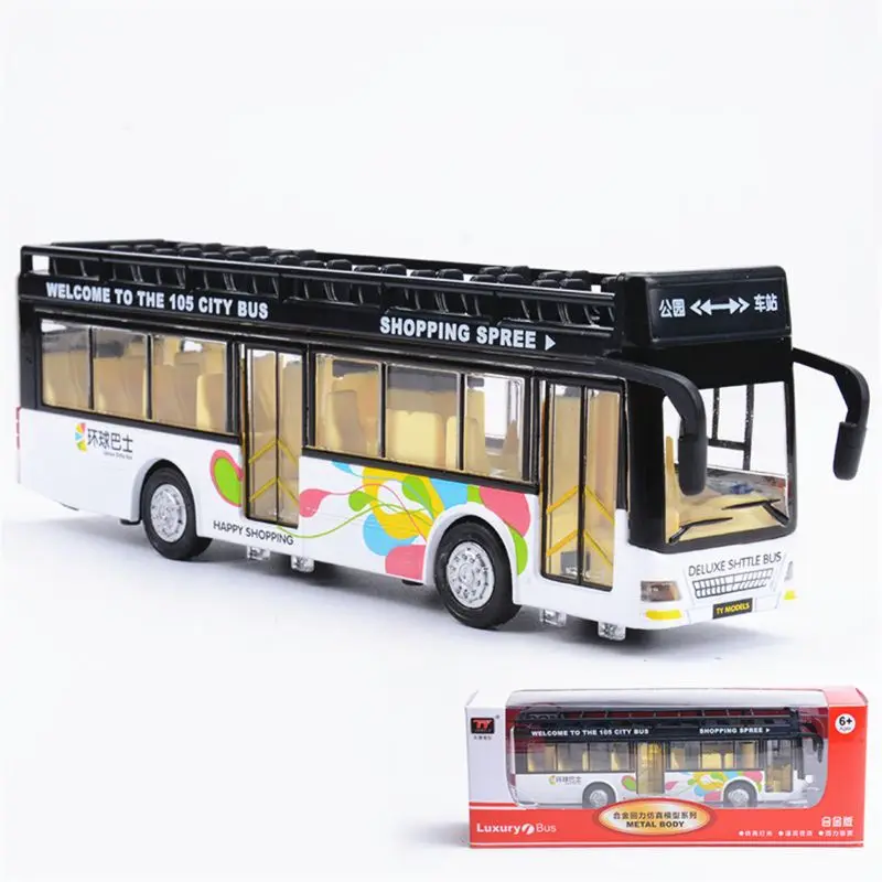 

Convertible Simulation Alloy Bus Toy Bus Model Light Sound Alloy Car Diecasts