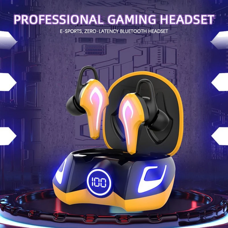 

K8 Wireless Headphones Bluetooth-compatible TWS In-ear Sports Stereo Gaming Headset 360° Stereo Noise Cancellation Earphones