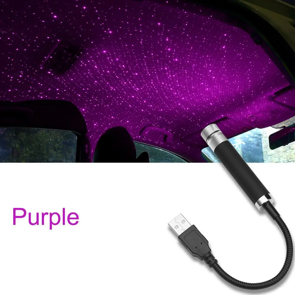 

Red Green Purple LED Car Roof Star Night Light Projector Atmosphere Galaxy Car Lamp USB Decorative Lamp Adjustable Car Light