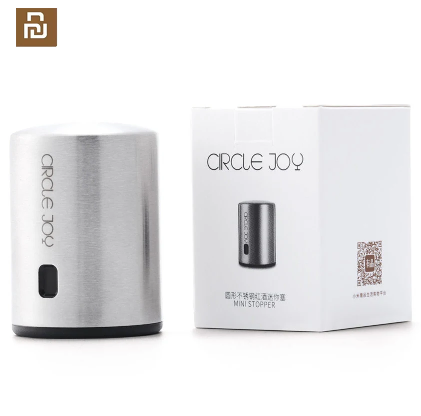 

New Youpin Circle Joy Smart Wine Stopper Stainless Steel Vacuum Memory Wine Stopper Electric Stopper Mijia Wine Corks