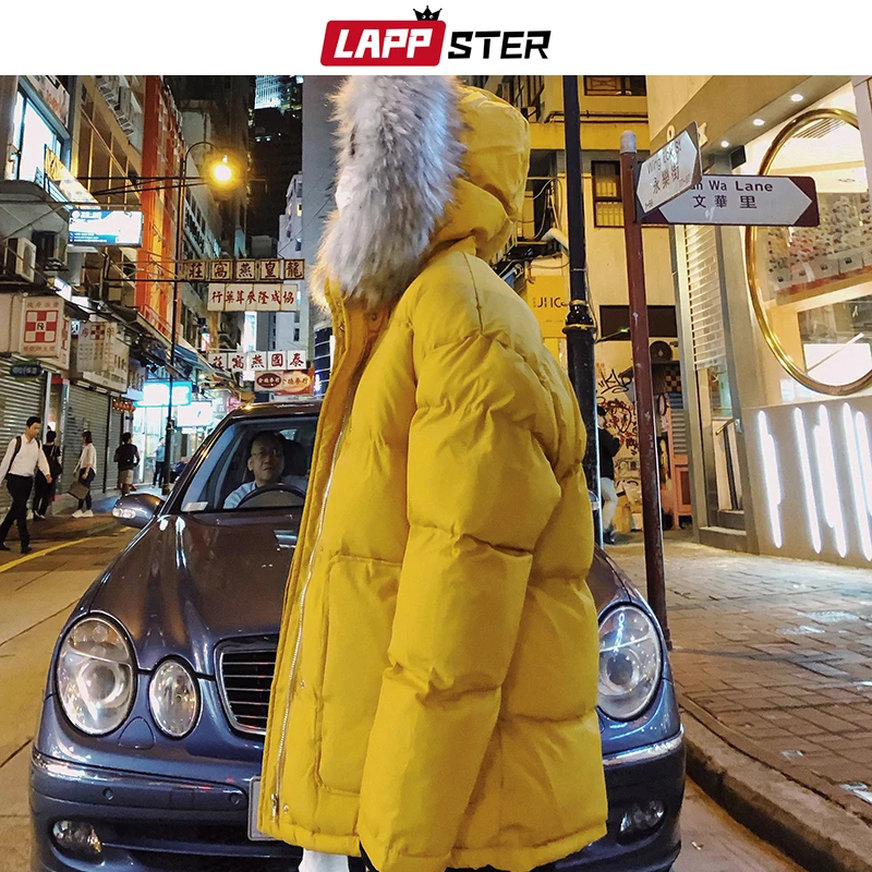 LAPPSTER Мужская однотонная пуховая куртка-парка 2020 корейская мода с капюшоном