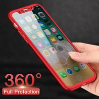 360 luxury full camera protection phone case for iphone 11 12 13 pro max case on iphone xr x xs 7 8 6 se 3 back cover with glass