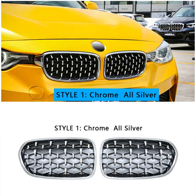 Алмазная решетка для гоночных грилей 2 шт. BMW 1 3 4 5 7 X1 X3 X5 X6 G01 G11 G30 F15 F16 F30 F32 F35 F45 Trim