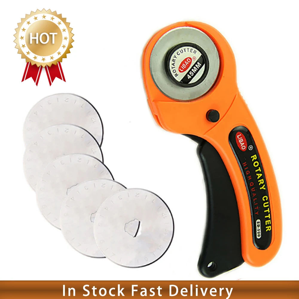 

Fabric Cutter 45mm Rotary Cutter Leather Cutting Tool Circular Blade Patchwork Sewing Quilting Fit Olfa Cut Patchwork Cutter