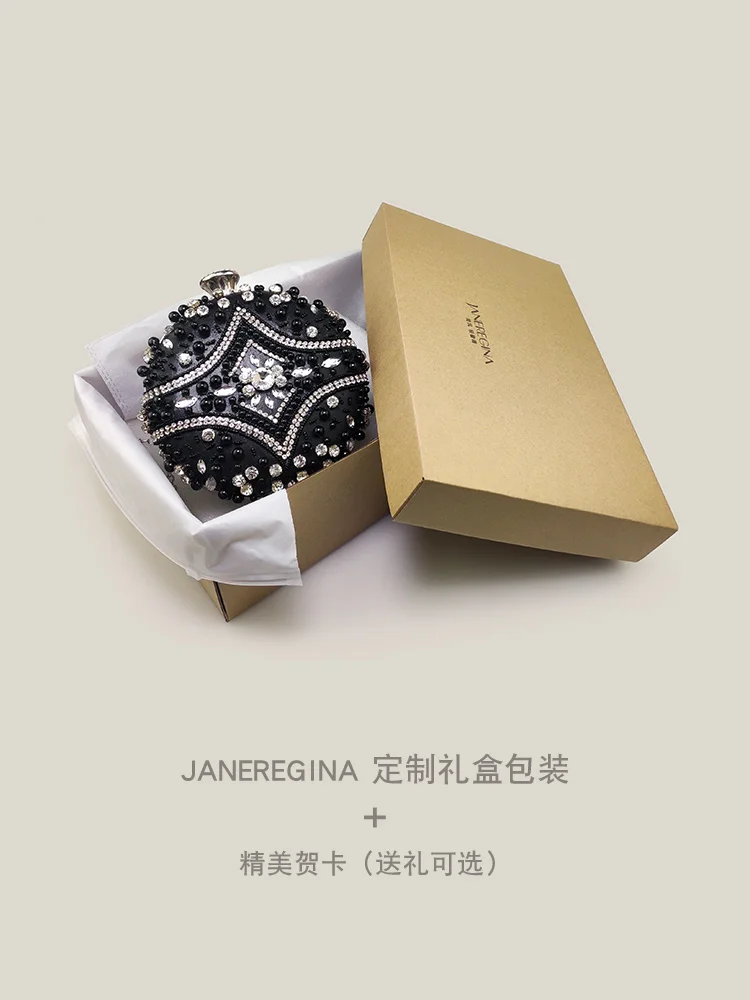 

Light Luxury Black Pearl Small Round Bag 2021 New Pearl Crossbody Evening Clutch Bag Wedding Party Bags Designer Cute Women