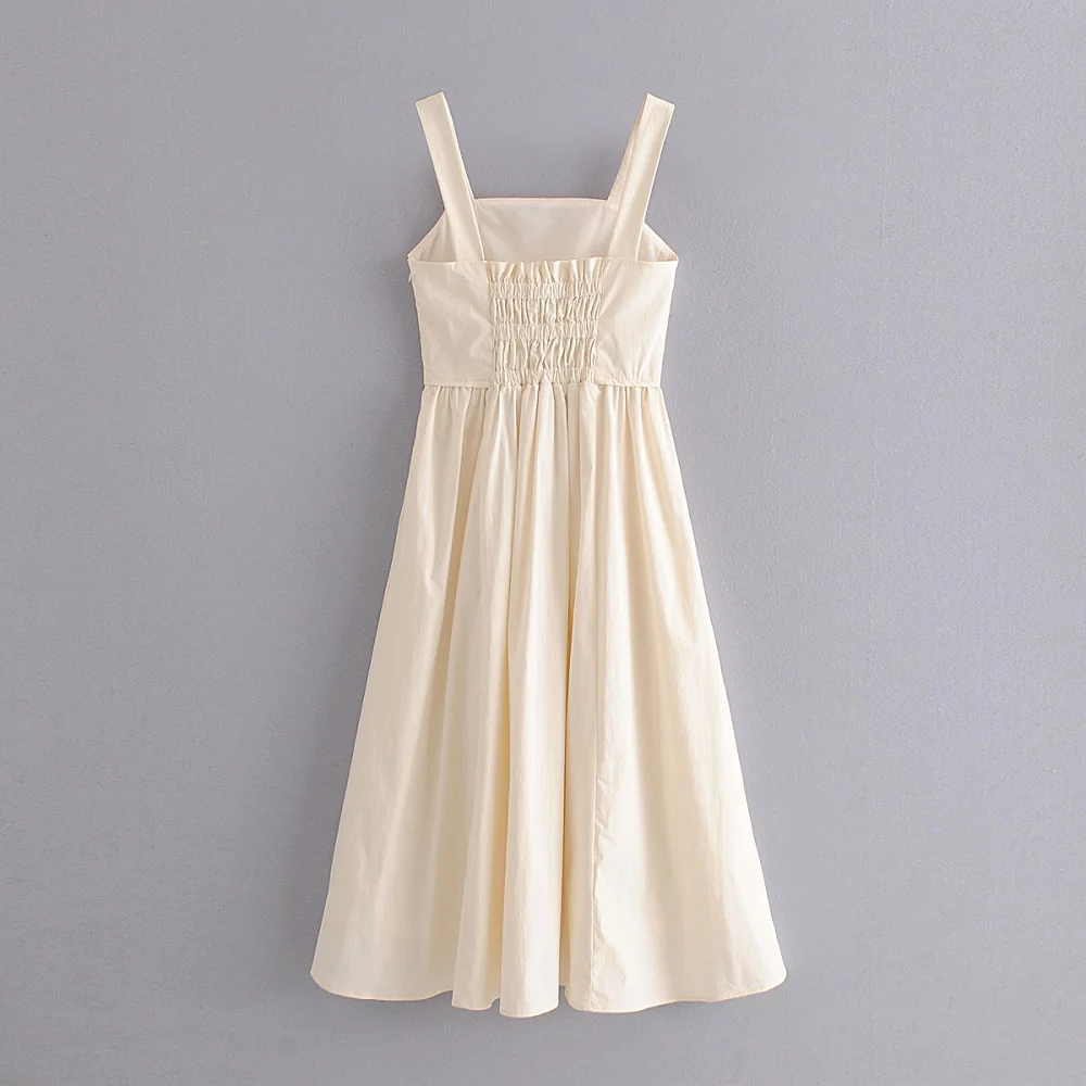 2020 Новое Женское платье с квадратным воротником А-силуэта Стройное длинное на