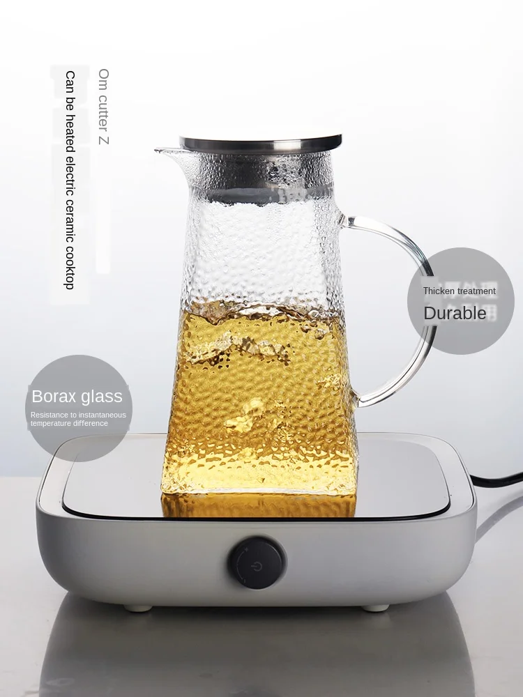 Стеклянный кувшин для воды Hammer термостойкий чайник большой емкости ручка сока