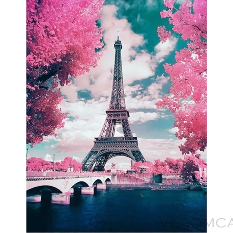 Poster Paris Eiffel Tower Cross-Stitch Kit Paint By Numbers Diy Full 5D Diamond Painting Embroidery Mosaic Accessories Home Deco | Дом и сад