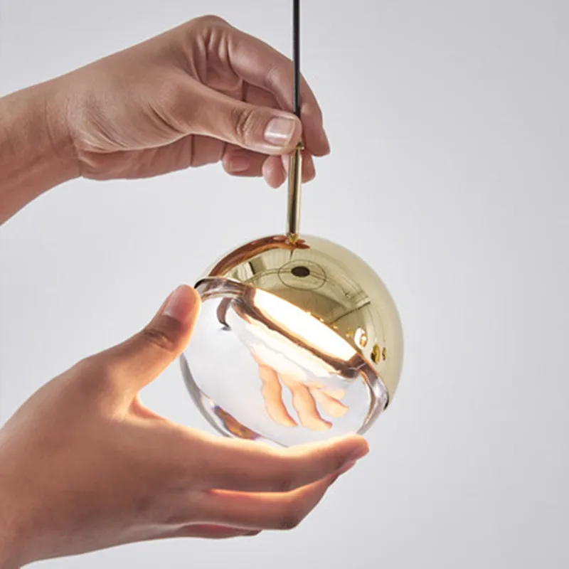 

Modern LED living room pendant lights stairs hanging lighting Nordic Glass ball fixtures dining room suspended lamps