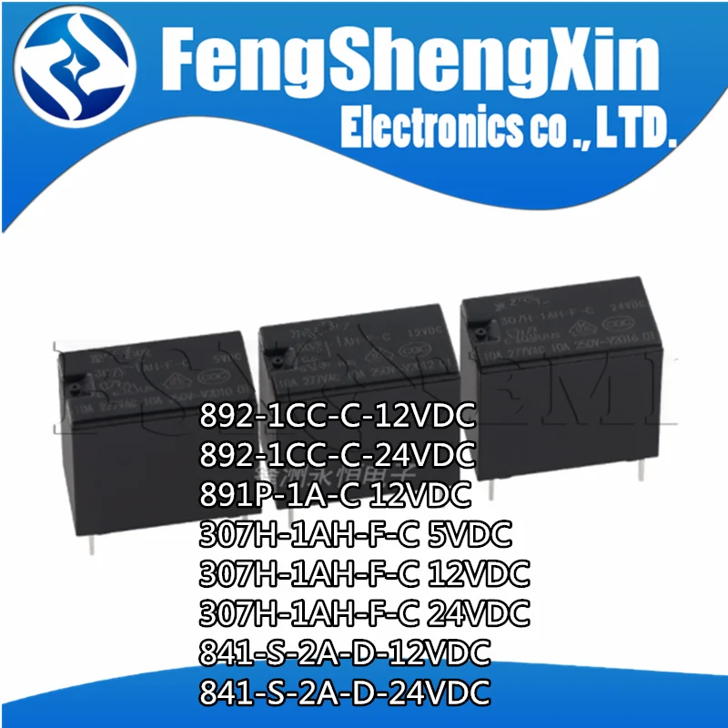 

5pcs New 892-1CC-C-12VDC 892-1CC-C-24VDC 891P-1A-C 12VDC 307H-1AH-F-C 5VDC 12VDC 24VDC 841-S-2A-D-12VDC 841-S-2A-D-24VDC Relay