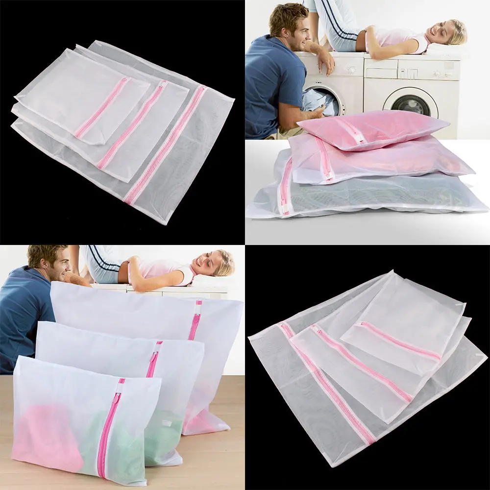 3x стирка сетчатый пакет для стирки на молнии Нижнее белье Бюстгальтер Одежда