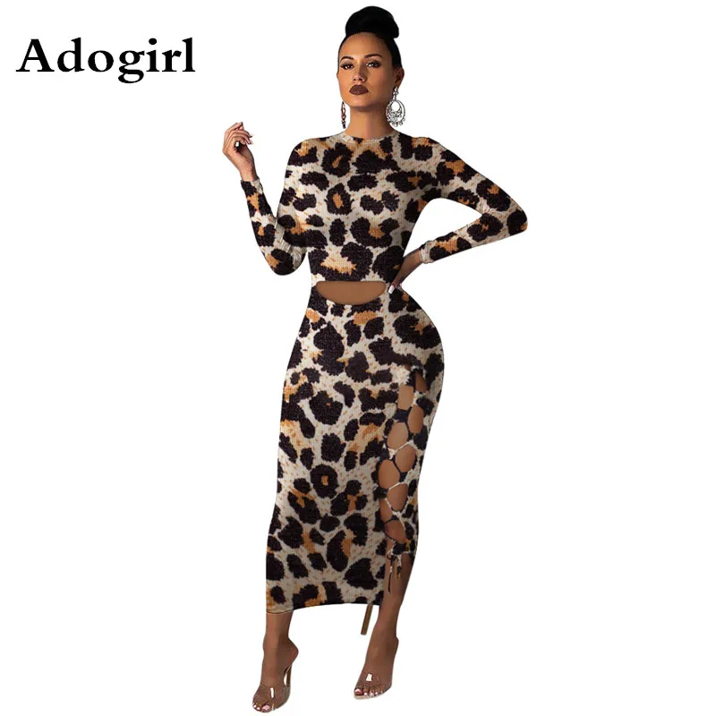 Осеннее платье макси с длинным рукавом и леопардовым принтом|Женские платья| |