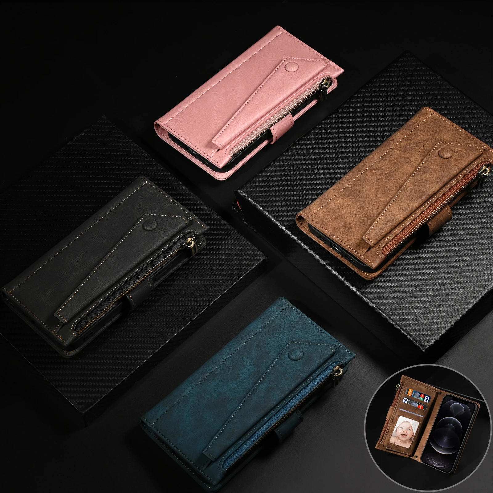 

Luxury Leather Case For Samsung Galaxy S21 Ultra S20 Plus S21/S20FE Note 20 Ultra Bag Samsung A12 A32 A42 A52 A72 Phone Cover