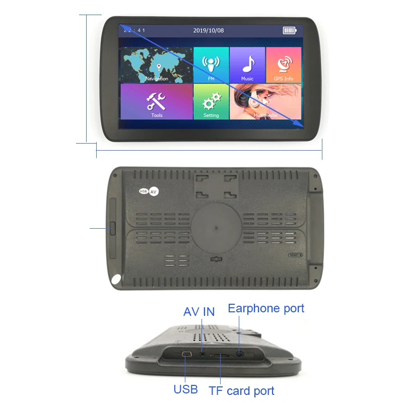 Автомобильный GPS навигатор Anfilite 9 дюймов HD ЖК-экран 256 Мб Navitel спутниковая