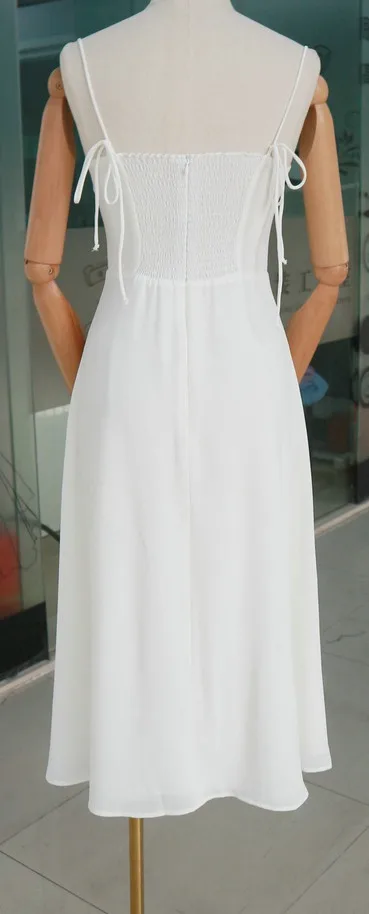 

White Chiffon Dress 2020 Summer New French Retro Style European and American Women