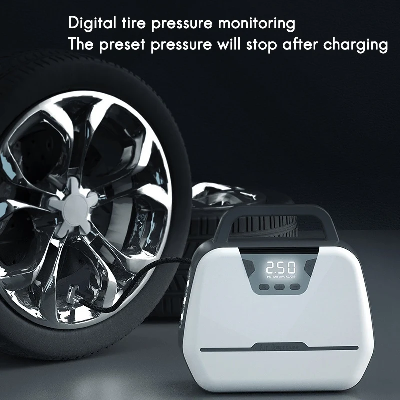 Online Taşınabilir Araba Hava Kompresörü DC12V Otomotiv Motosiklet Bisiklet Elektrikli Lastik Pompası Lastik şişirme Arabalar Için