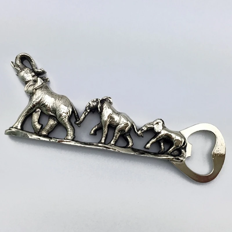 

Metal Elephants Shaped Beer Bottle Opener Unique Practical Handhold Corkscrew D08D