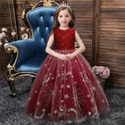 Рождественская одежда платье-пачка принцессы с цветочным рисунком детское платье для девочек на свадьбу, выпускное платье для подростков