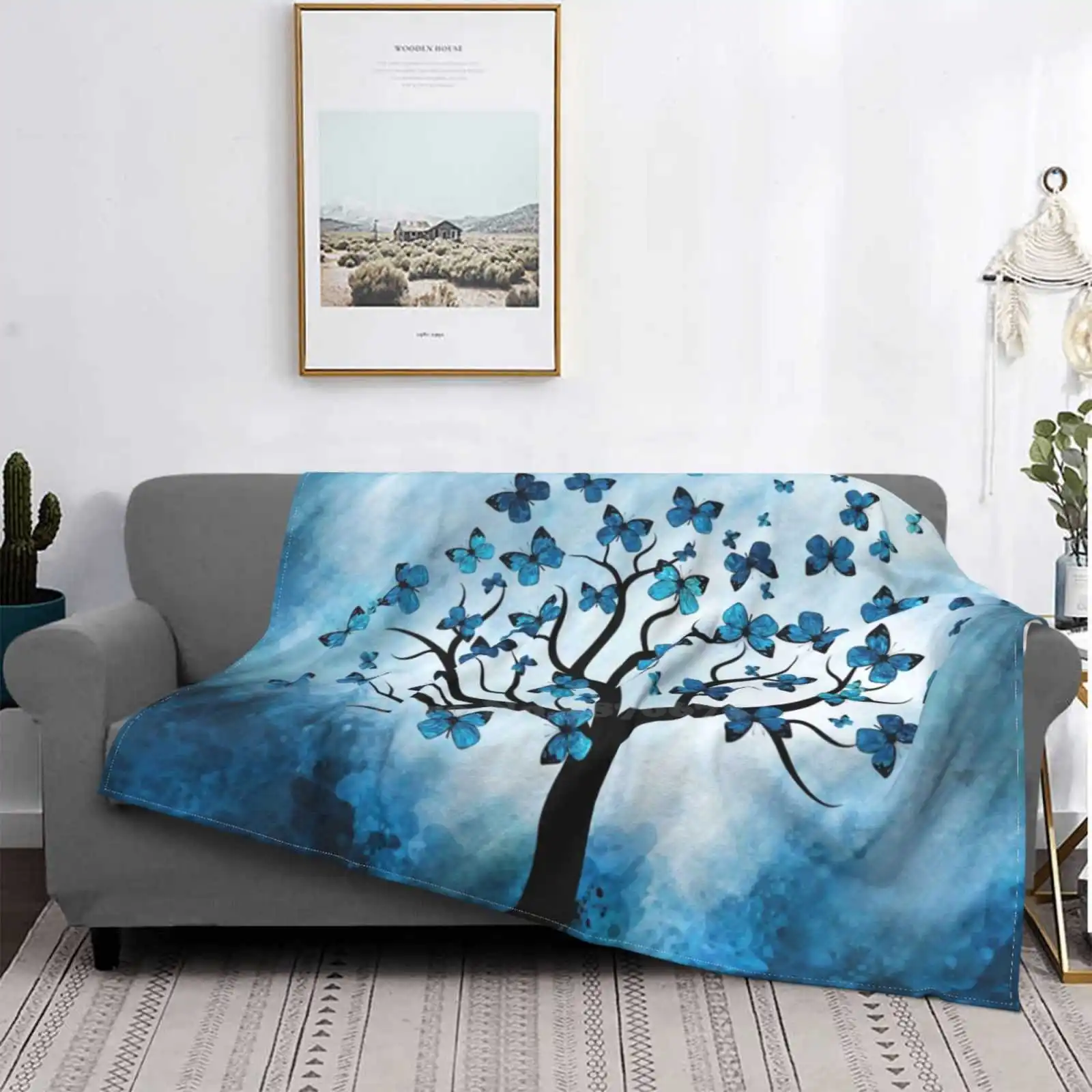 

Дерево-синий мраморный туман для раннего кемпинга автомобиль самолета Путешествия портативное одеяло дерево Мистик дерево духовное дерев...