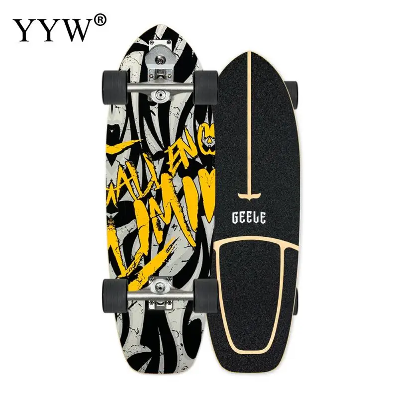 

Highly Smooth Maple Cruiser Skate Board Professional S7 Carver Surf Land Skateboard Longboard For Street Brushing Carving 2021