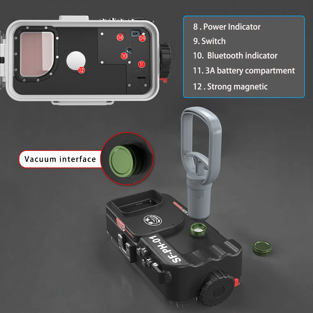 Ceny SeaFrogs Bluetooth Uniwersalny Wodoodporny Futerał Na Telefon 40m/130ft IPX8 Profesjonalna Torba Na Telefon Do Nurkowania Dla IPhone Huawei Samsung Xiaomi