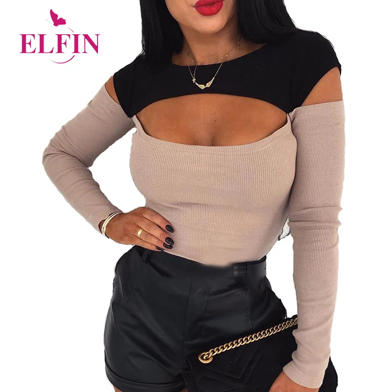 Женская ажурная Футболка Harajuku Повседневная футболка с длинным рукавом и круглым