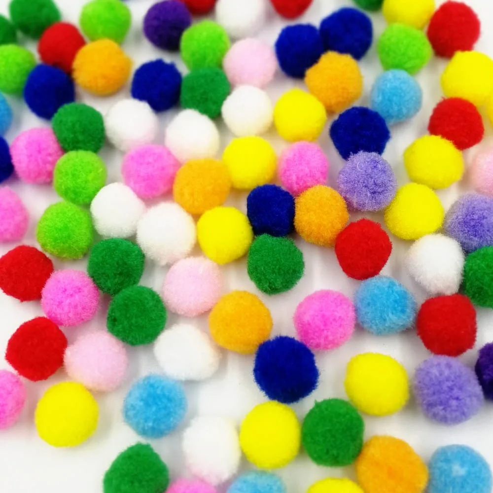 10000 шт. помпоны оптом разноцветные меховые шарики игрушки развивающие поделки