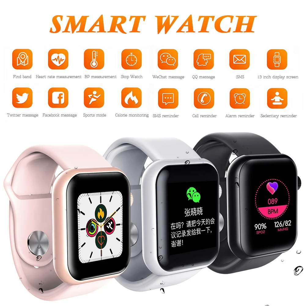 Bluetooth Smart Watch Health Tracker 1.3" Screen IP65 Waterproof Sports Watch Message Reminder Sleep Monitor for Android iOS
Bluetooth Smart Watch Health Tracker 1.3" Screen IP65 Waterproof Sports Watch Message Reminder Sleep Monitor for Android iOS