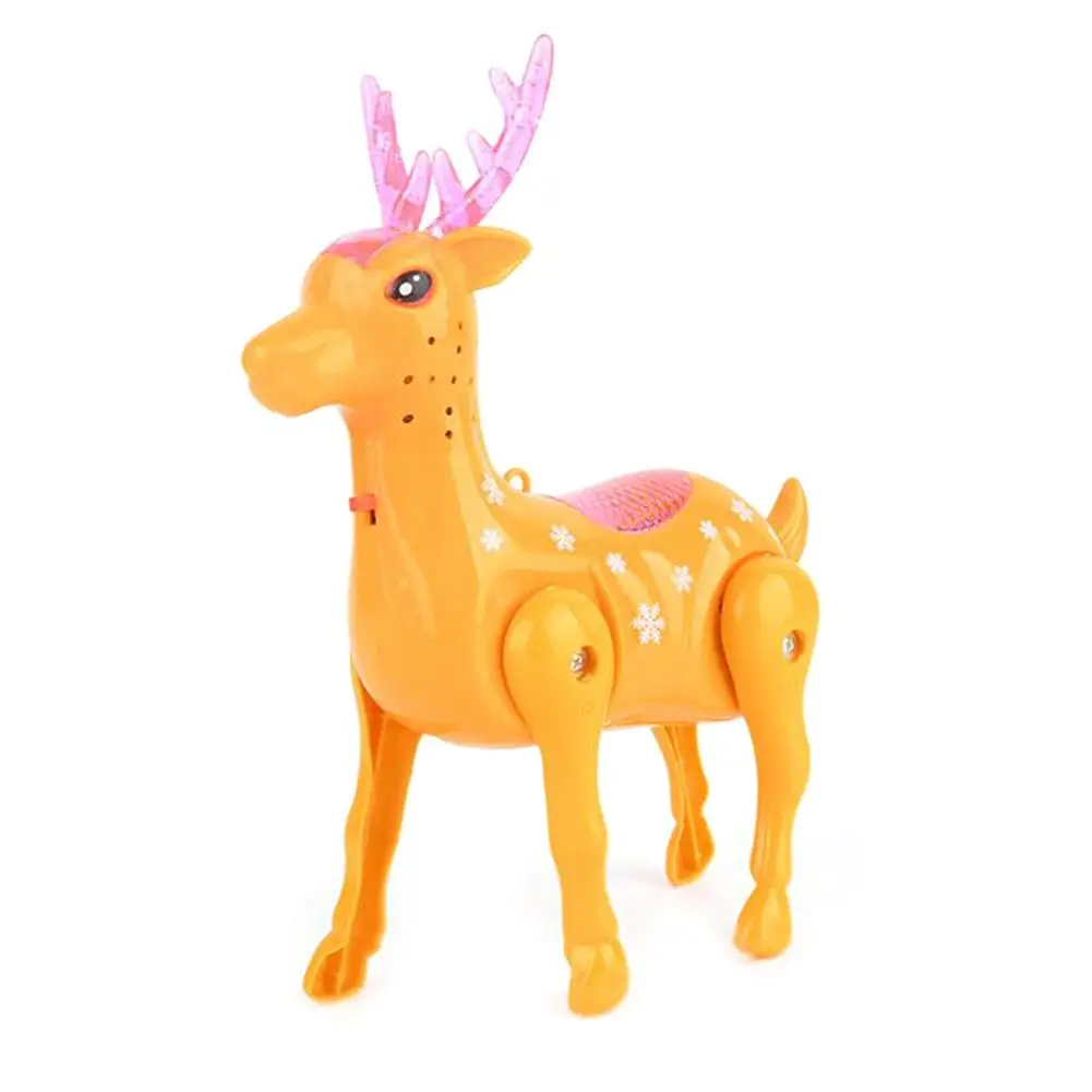 

Electric Walking Sika Deer Animal Toy with LED Music Leash Interactive Kids Toy