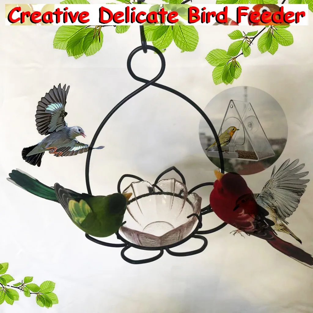 Деревянная кормушка для птиц подвесное украшение сада Шестигранная форма с