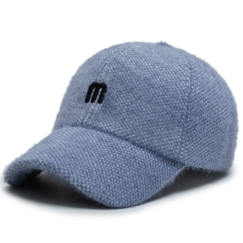 Плотная Женская бейсбольная кепка модная вышивка буквы м шапки теплая зимняя