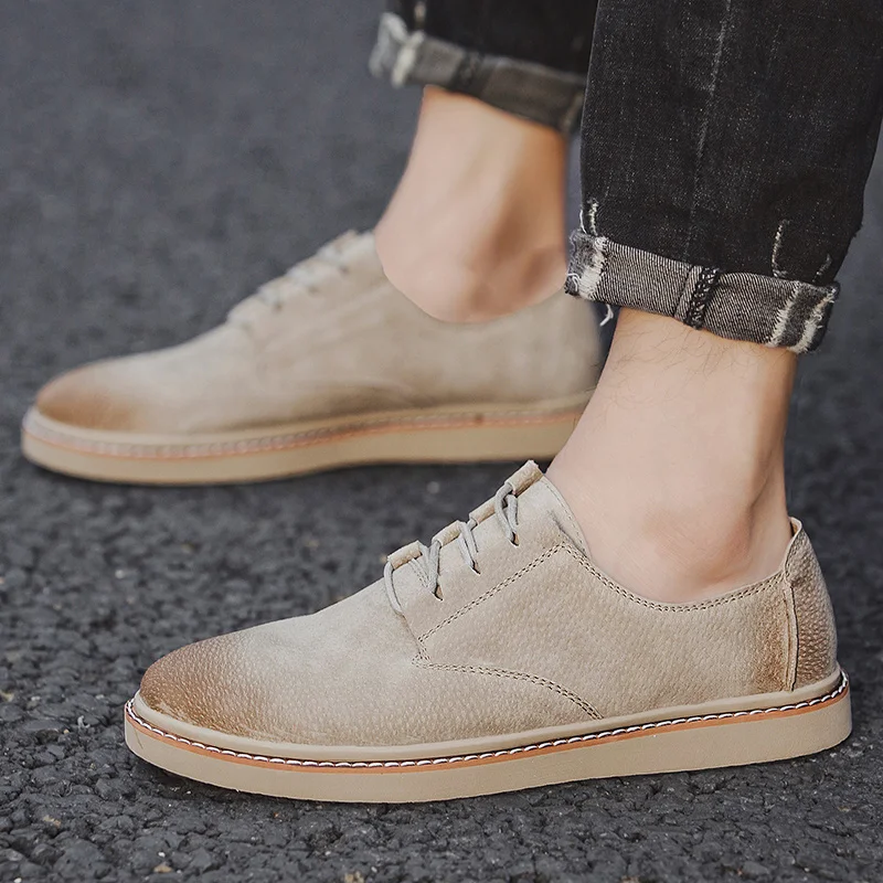 Мужские оксфорды обувь в британском стиле замшевые кожаные туфли броги Уличная