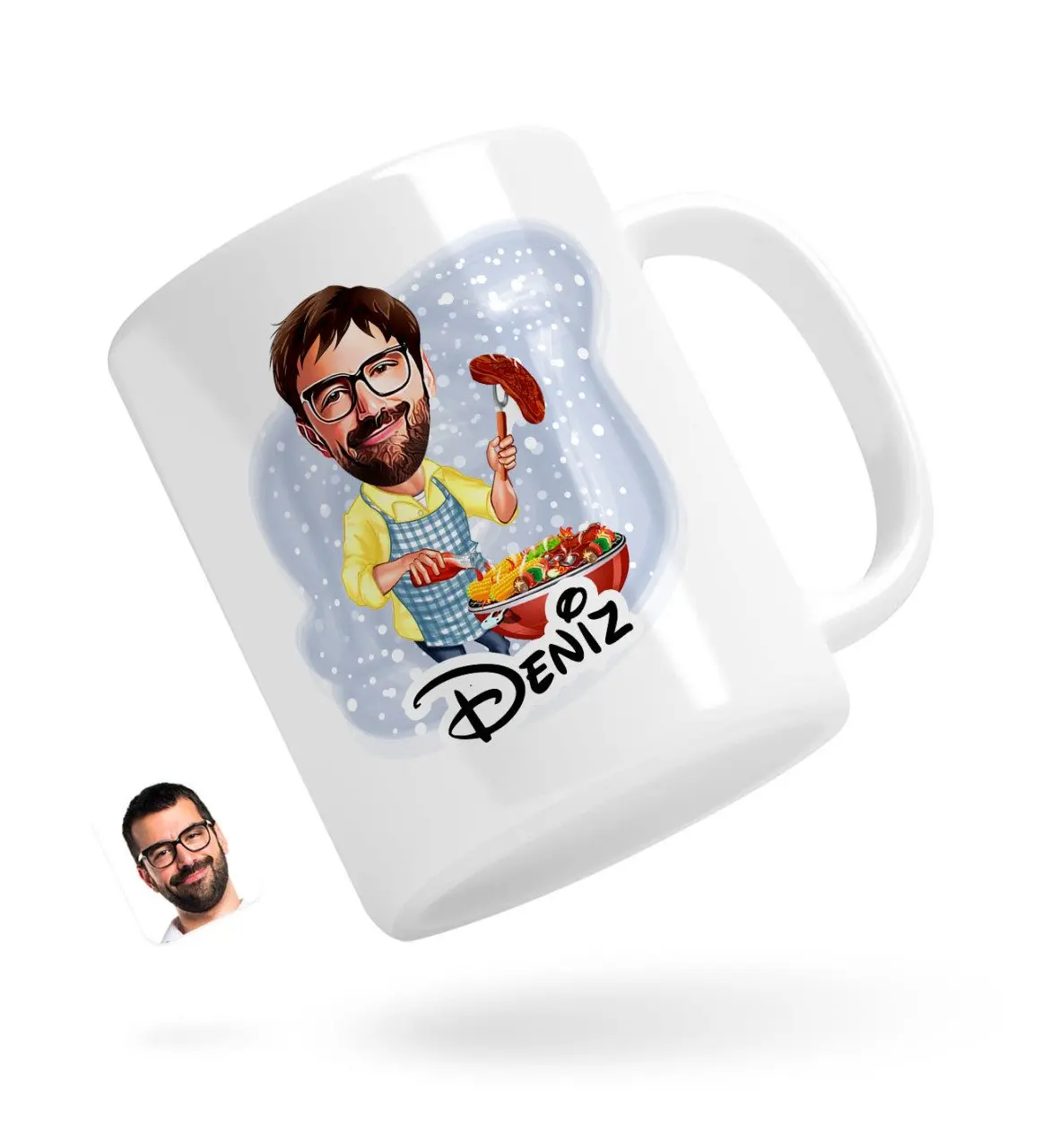 

Персонализированные Для Мужчин 'S Mangalcı карикатура белая кружка Bardak-1