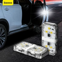 baseus car door opening warning lights waterproof 6 led safety lamps auto open sticker safety flashing warn light anti collision