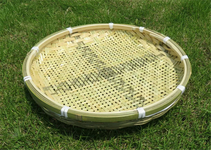 Бамбуковое сито закрытый сеткой слив ручной работы лоток для фруктов корзины