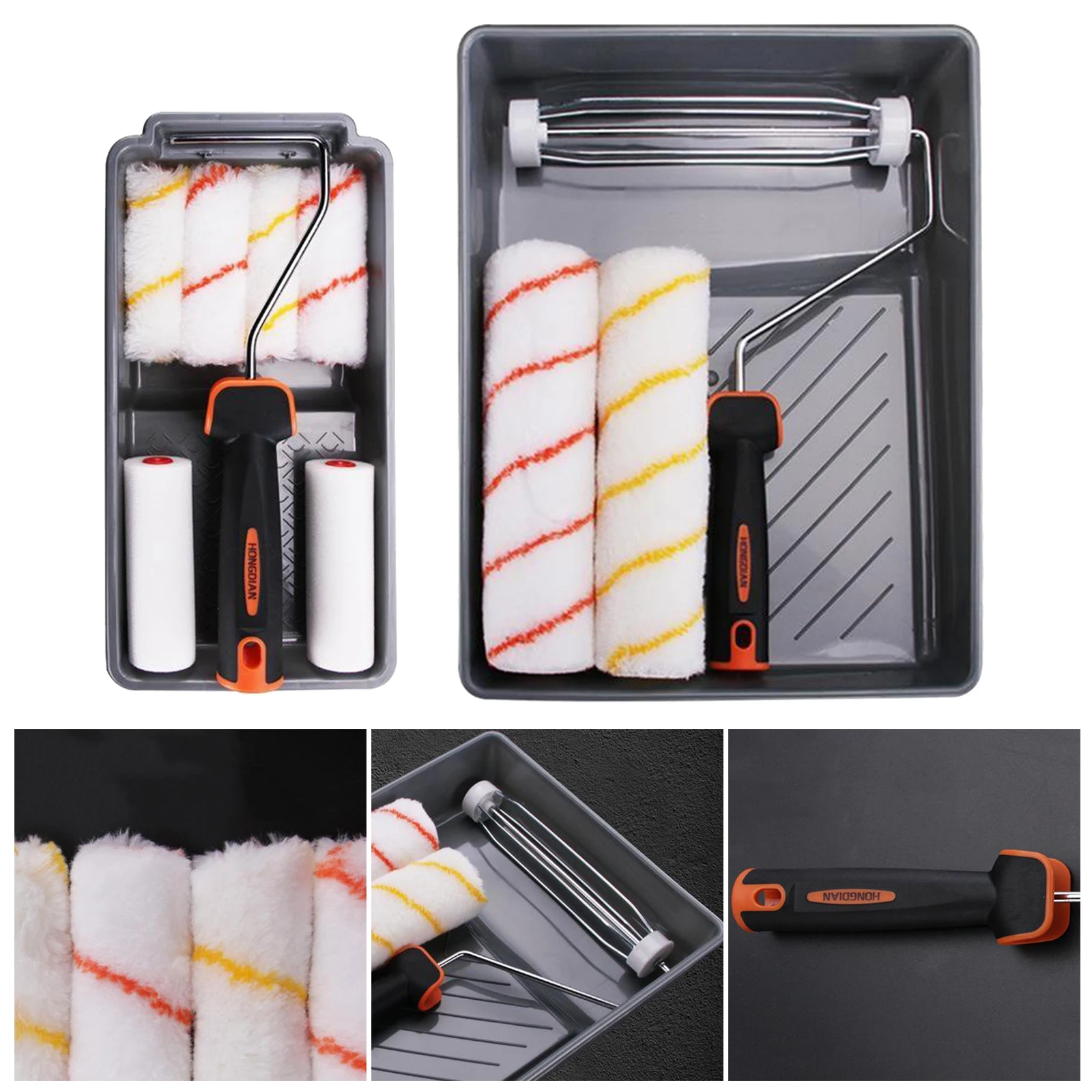 

Paint Roller Tool Kit Painting Set - Mini Plastic Paint Tray Set, Mini Roller Frame,Microfiber Roller Covers