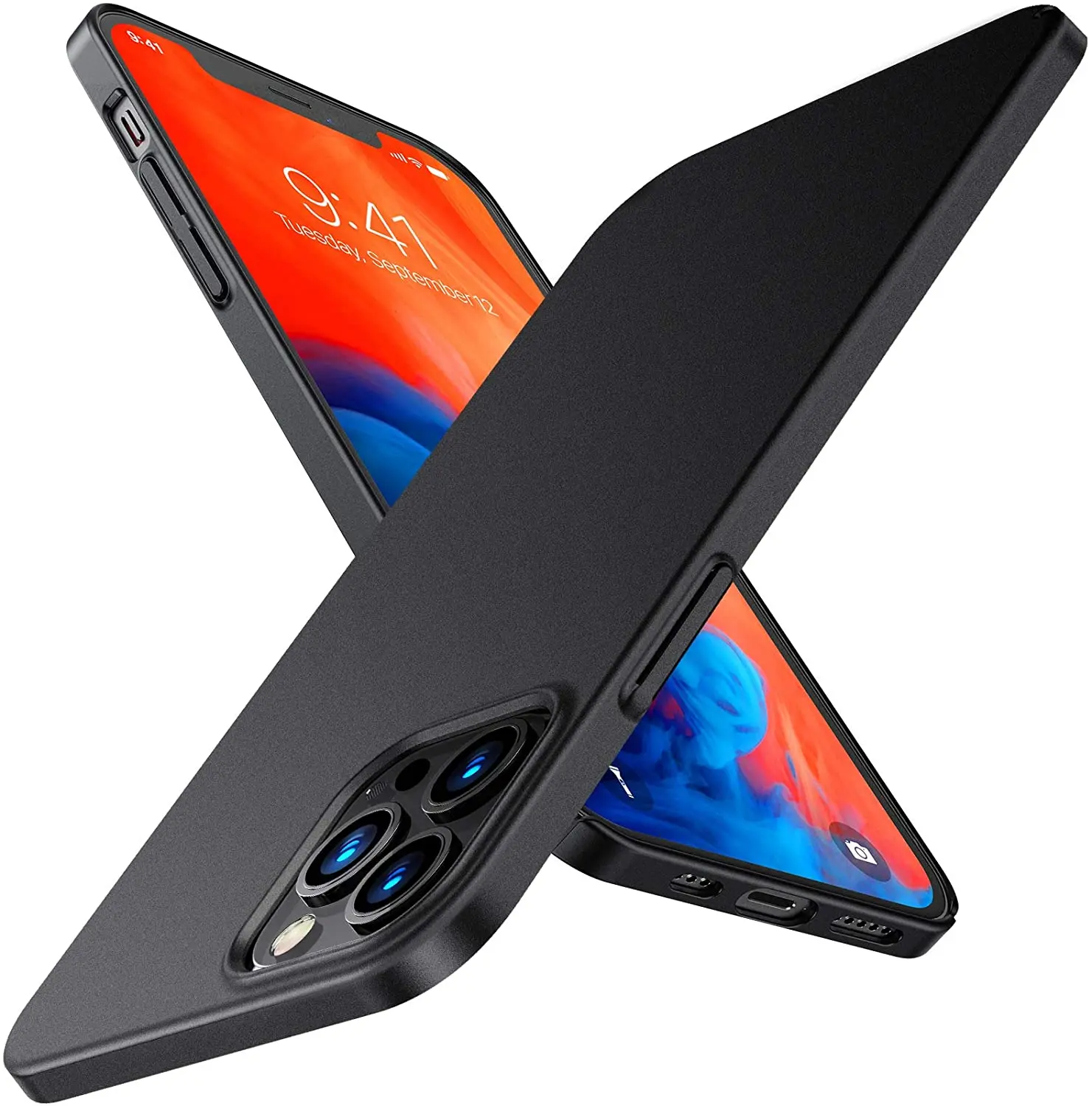 

TORRAS Slimmest Ultra Thin iPhone 12 Pro Max Case [Slim Grip yet Durable Protection] [Plus 2* Screen Protector] Hard Silky