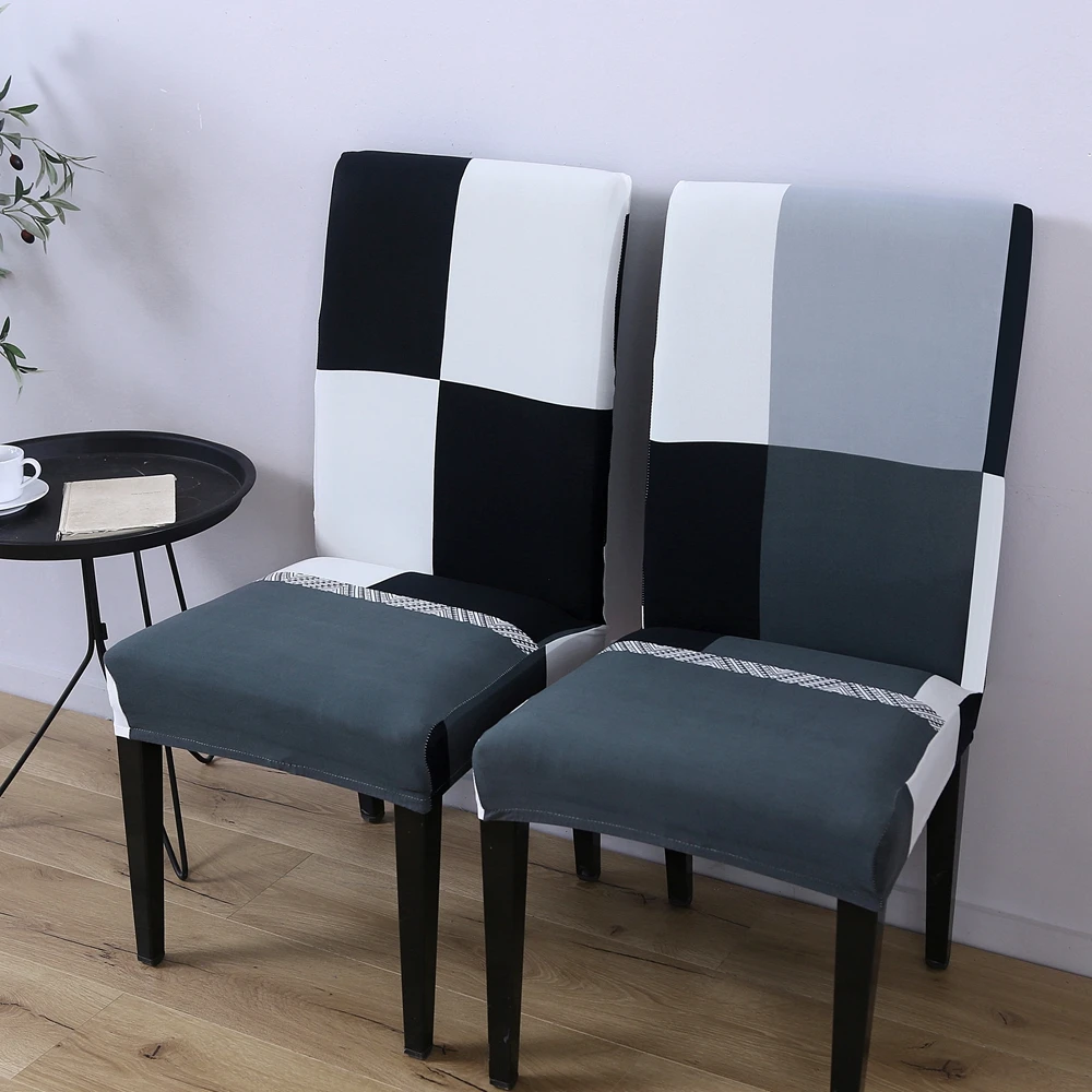 Съемные чехлы на стулья из спандекса со спинкой Современный Узор для отеля