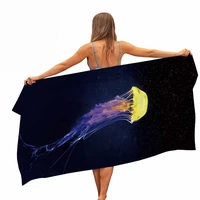 helengili jellyfish microfiber pool beach towel portable quick fast dry sand outdoor travel swim blanket yoga mat