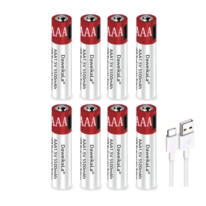 Зарядное устройство большой емкости 1 5 в AAA 5500 мАч USB перезаряжаемая литий ионная