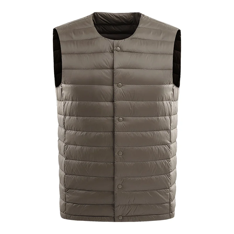 

Mens Down Vest Ultra Light Down Vest Men V-neck Sleeveless Spring Autumn Waistcoat Winter Without Collar Warm Liner