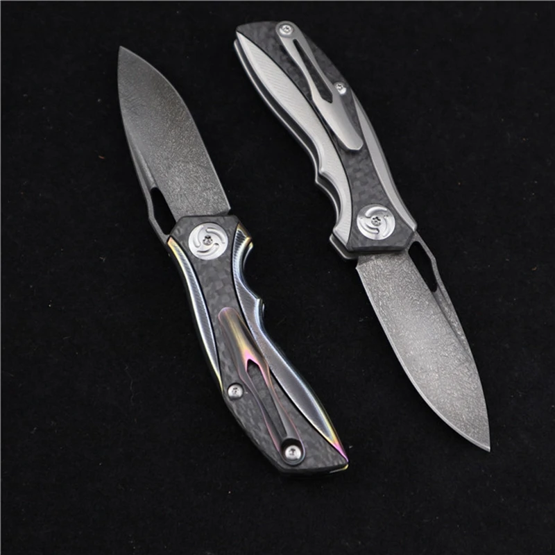 Harga Uzi Baja Titanium Alloy + Serat Karbon Menangani Pisau Lipat Mini Berkemah Utilitas Luar Ruangan Pisau Dapur EDC Alat Tangan Yang Sangat Baik