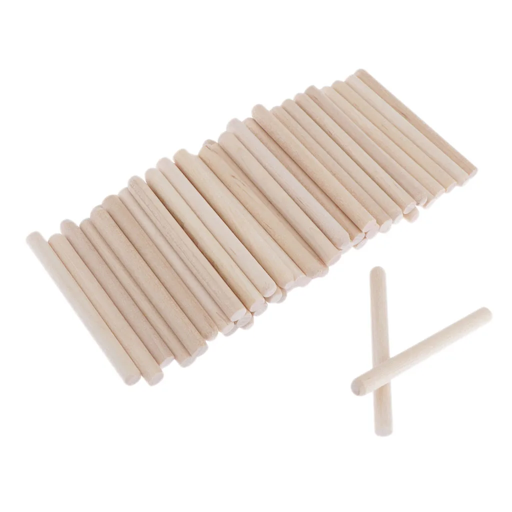 

Wooden Sticks, 50 Pieces 55mm Long Wooden Sticks for DIY Craft Food, Round