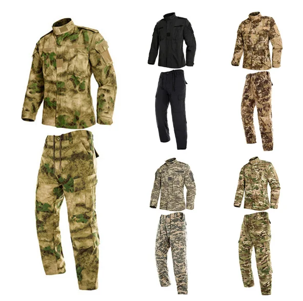 2PCs Man Military Uniform Jungle German Camouflage Combat Airsoft Tactical Jacket Pants Clothing Set ACU CP Army Suit Wholesale
