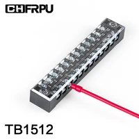 1pcs tb1512 dual row barrier screw terminal block strip wire connector fixed wiring board 600v 15a