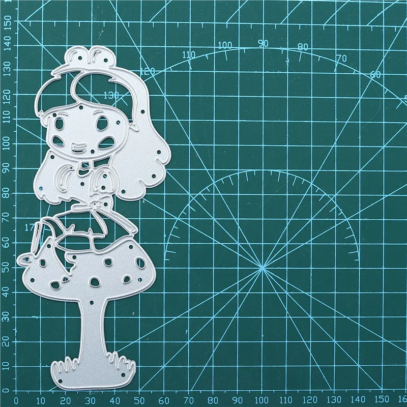 DiyArts ремесла металла стали резки штампы девушка на гриб трафарет для DIY