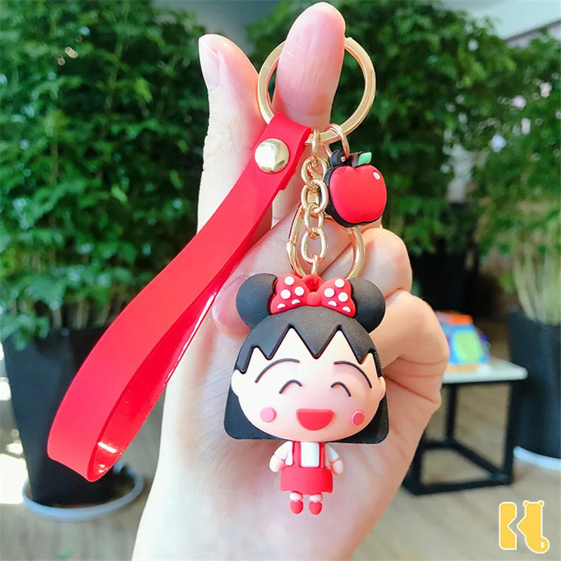 

Chi-Bi Maruko Cute Couple Small Ball Keychain Cartoon Doll Car Pendant Bag Decorative Keyring Small Gifts Keychains Adorkable